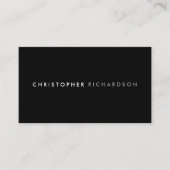 モダン黒ミニマル/白 名刺 (正面)