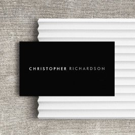 モダン黒ミニマル/白 名刺