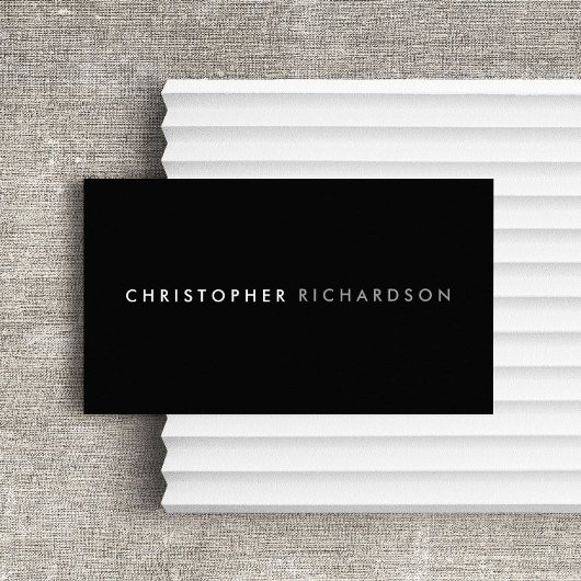 モダン黒ミニマル/白 名刺