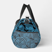 モダン黒モノグラムのトレンディーの青い円 ダッフルバッグ (右)