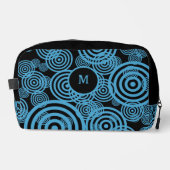 モダン黒モノグラムのトレンディーの青い円 ドップキット (正面)