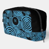 モダン黒モノグラムのトレンディーの青い円 ドップキット (右コーナー)