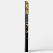 モダン黒及び金ゴールドグリッターイニシャルモノグラム Case-Mate iPhoneケース (裏面 / 右)