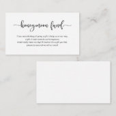 モダン黒可愛いフォント結婚ズ・ハネムーン基金 エンクロージャーカード (正面/裏面)
