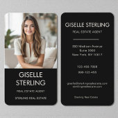 モダン黒実在地代理の写真 名刺