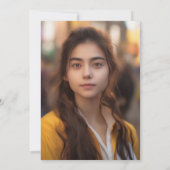 モダン黒帽高校写真卒業 招待状 (裏面)