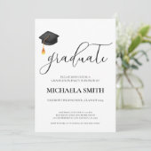 モダン黒帽高校卒業パーティー 招待状 (スタンド正面)