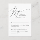 モダン黒書記のディナ結婚ーRSVP エンクロージャーカード (正面)