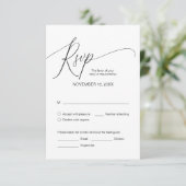 モダン黒書記のディナ結婚ーRSVP エンクロージャーカード (スタンド正面)