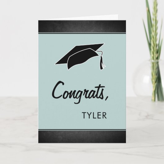 モダン黒板おめでとう大学院卒業 カード (正面)