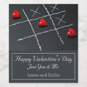 モダン黒板とハート ワインラベル (シングルラベル)