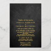 モダン黒板のストリングラ結婚イ実在ト 箔招待状 (正面)