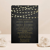 モダン黒板のストリングラ結婚イ実在ト 箔招待状