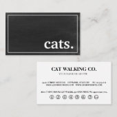 モダン黒板ネコ。ロイヤリティパンチカード 名刺 (正面/裏面)