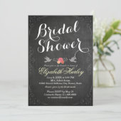 モダン黒板フローラブライダルシャワー 招待状 (スタンド正面)