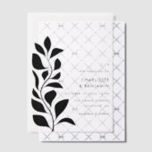 モダン黒植物学離れ結婚の ベラム紙招待状 (オフセット (招待状))