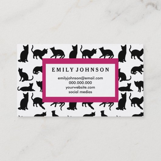 モダン黒猫カスタマイズ型エレガント 名刺 (裏面)