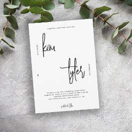 モダン黒白のミニマル結婚ム脚本 招待状