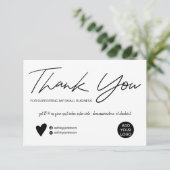 モダン黒白の台本を感謝していす サンキューカード (スタンド正面)