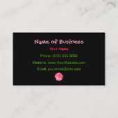 モダン黒白ヒョウ柄ピンクデイジー 名刺 (裏面)