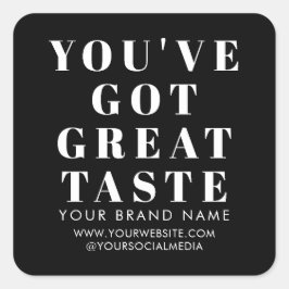 モダン黒箱包装ラベル スクエアシール