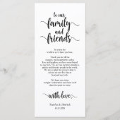 モダン黒素朴、配置設定サンキューカード プログラム (正面)