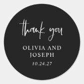 モダン黒結婚の ラウンドシール (正面)