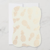 モダン黒結婚金ゴールドエレガントパイナップルカップル 招待状 (裏面)