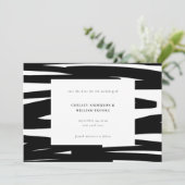 モダン黒絵を描のブラシストロの抽象芸術結婚の セーブザデート (スタンド正面)