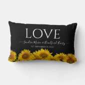 モダン黒花結婚の投げ ランバークッション (裏面)