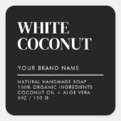 モダン黒製品包装石けんラベル スクエアシール (正面)