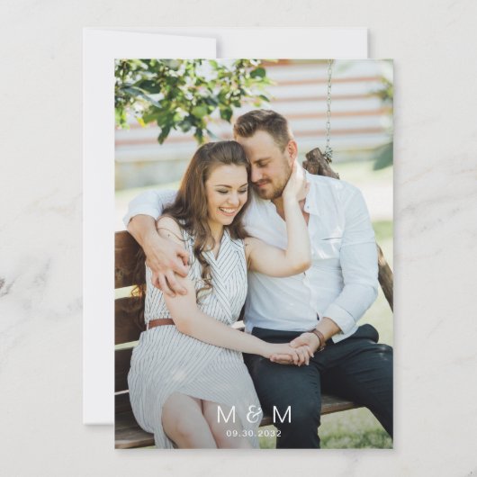 モダン黒透明シンプル写結婚真 招待状 (裏面)