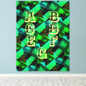 -モダン黒 – 緑 – 青 – 黄色 – 非常に素敵 キャンバスプリント (インサイチュ (ウッドフロア))