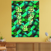 -モダン黒 – 緑 – 青 – 黄色 – 非常に素敵 キャンバスプリント (インサイチュ (リビング))