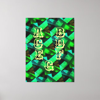 -モダン黒 – 緑 – 青 – 黄色 – 非常に素敵 キャンバスプリント