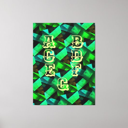 -モダン黒 – 緑 – 青 – 黄色 – 非常に素敵 キャンバスプリント (正面)