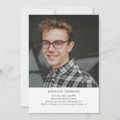 モダン４ フォト コラージュ エレガント スクリプト 卒業式 招待状 (裏面)