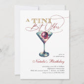 モダンＡ　ティニ・ビット・オルダー　マルティーニ　チェリー　バースデー 招待状 (正面)
