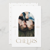 モダン1エレガント枚の写真タイポグラフィ金ゴールド (正面/裏面)