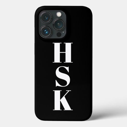 モダン1グラム垂直イニシャル白黒 Case-Mate iPhoneケース (裏面)