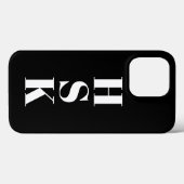 モダン1グラム垂直イニシャル白黒 Case-Mate iPhoneケース (裏面 (横))