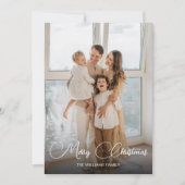 モダン1フォトファミリークリスマス シーズンカード (正面)