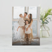 モダン1フォトファミリークリスマス シーズンカード (スタンド正面)