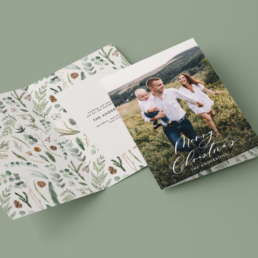 モダン1ミニマル枚の写真のクリスマエレガントス サンキューカード