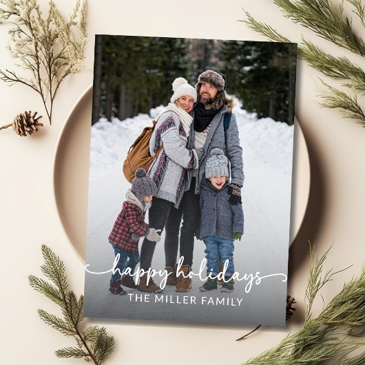 モダン1ミニマル枚の写真のクリスマエレガントス シーズンカード