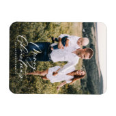 モダン1ミニマル枚の写真のクリスマエレガントス マグネット (横)