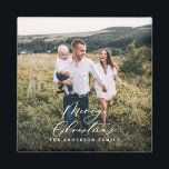 モダン1ミニマル枚の写真のクリスマエレガントス マグネット<br><div class="desc">スクリプモダンミニマルトの休日のクリスマスの磁石。</div>