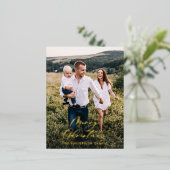 モダン1ミニマル枚の写真のクリスマエレガントス 箔シーズンポストカード (立ち正面)
