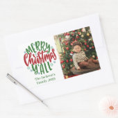 モダン1ミニマル枚の写真のクリスマエレガントス 長方形シール (封筒)