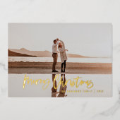 モダン1ミニマル枚の赤いスクリプト 箔シーズンカード (正面)